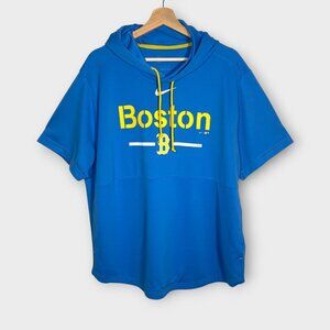 Nike Boston Red Sox City Connect Short Sleeve Dri-fit Shirt Hoodie Men's XL Blue